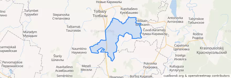 Mapa de ubicacion de Кебячевский сельсовет.