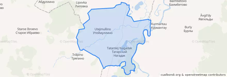 Mapa de ubicacion de Нагадакский сельсовет.