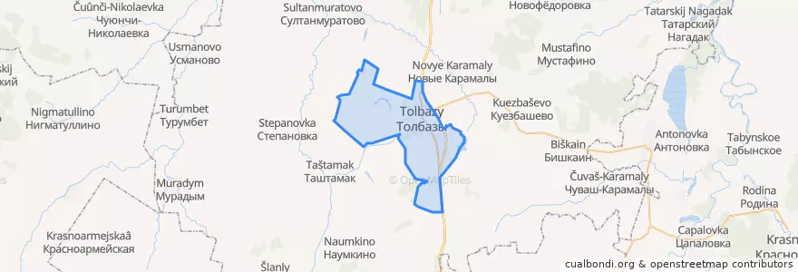 Mapa de ubicacion de Толбазинский сельсовет.