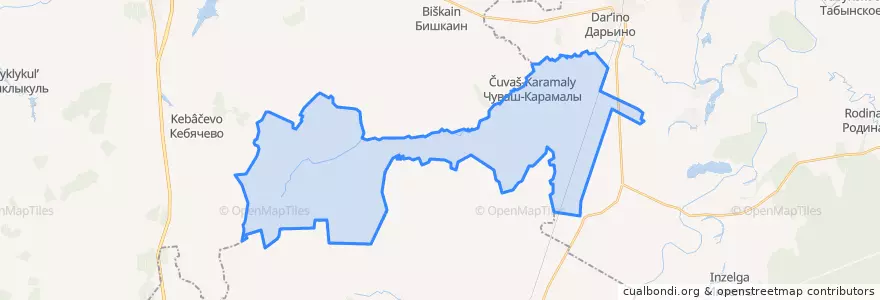 Mapa de ubicacion de Чуваш-Карамалинский сельсовет.