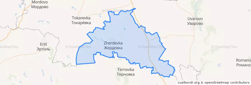 Mapa de ubicacion de Zherdevsky District.