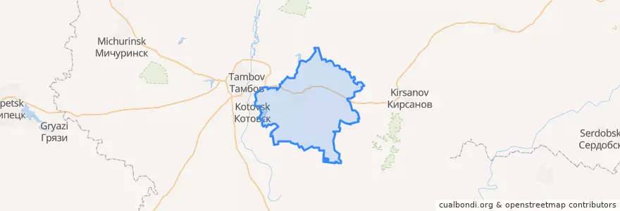Mapa de ubicacion de Рассказовский район.