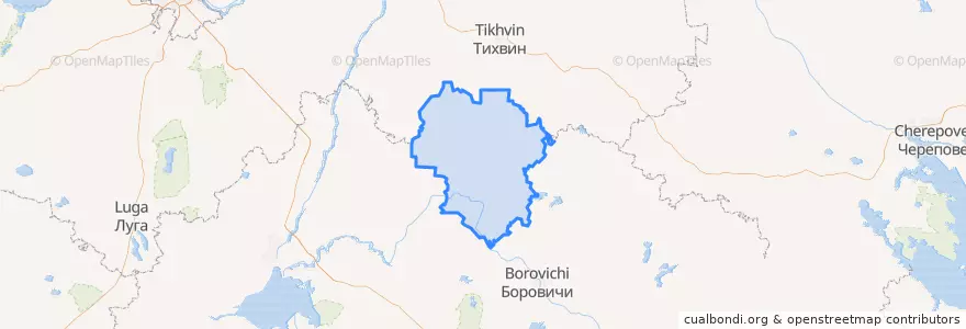 Mapa de ubicacion de Любытинский район.