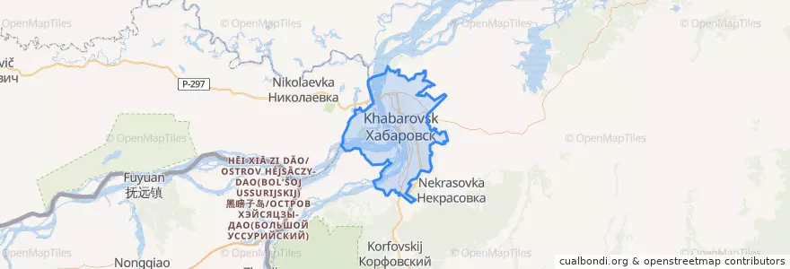 Mapa de ubicacion de Khabarovsk.