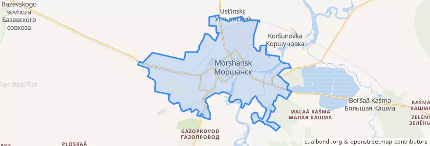 Mapa de ubicacion de городской округ Моршанск.