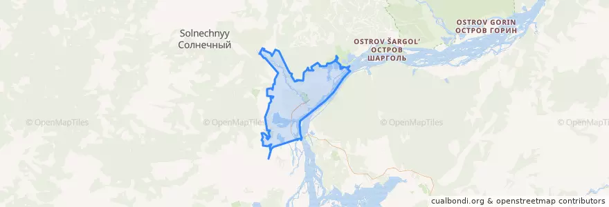 Mapa de ubicacion de Komsomolsk del Amur.