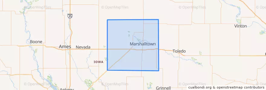 Mapa de ubicacion de Marshall County.