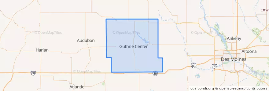 Mapa de ubicacion de Guthrie County.