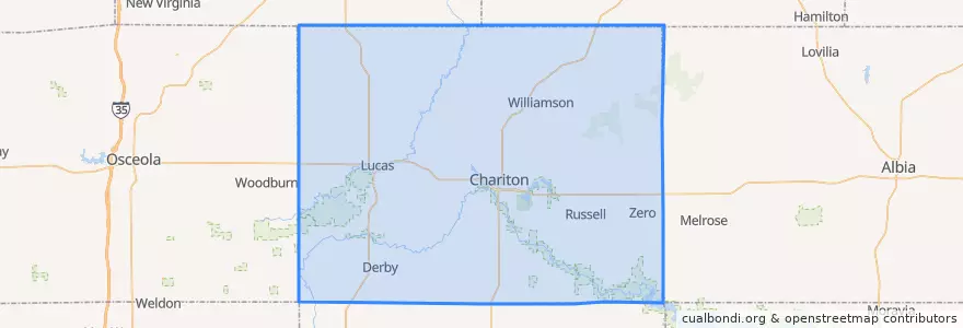 Mapa de ubicacion de Lucas County.