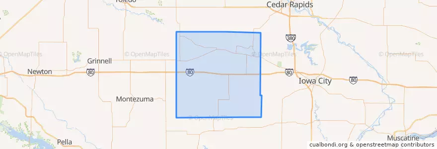 Mapa de ubicacion de Iowa County.