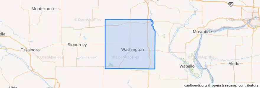 Mapa de ubicacion de Washington County.