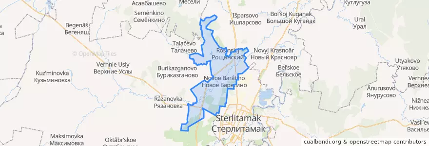 Mapa de ubicacion de Казадаевский сельсовет.