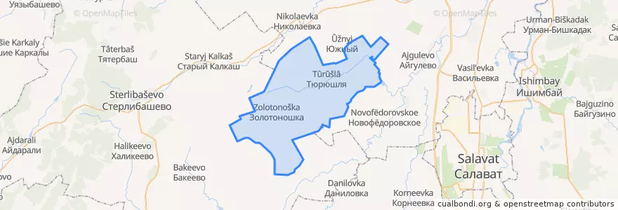 Mapa de ubicacion de Тюрюшлинский сельсовет.