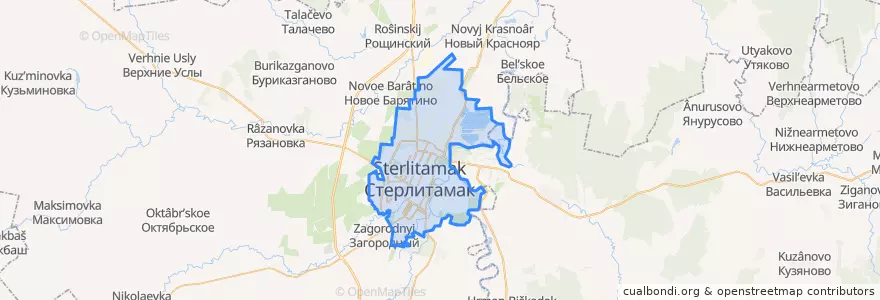Mapa de ubicacion de городской округ Стерлитамак.