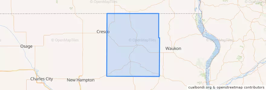 Mapa de ubicacion de Winneshiek County.