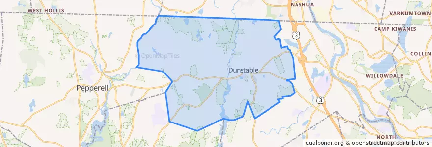 Mapa de ubicacion de Dunstable.