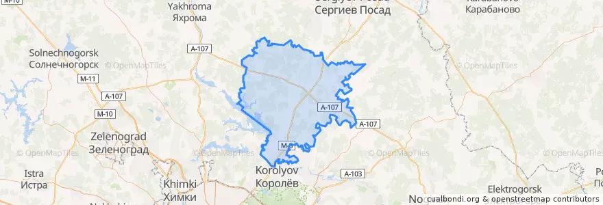 Mapa de ubicacion de Пушкинский городской округ.