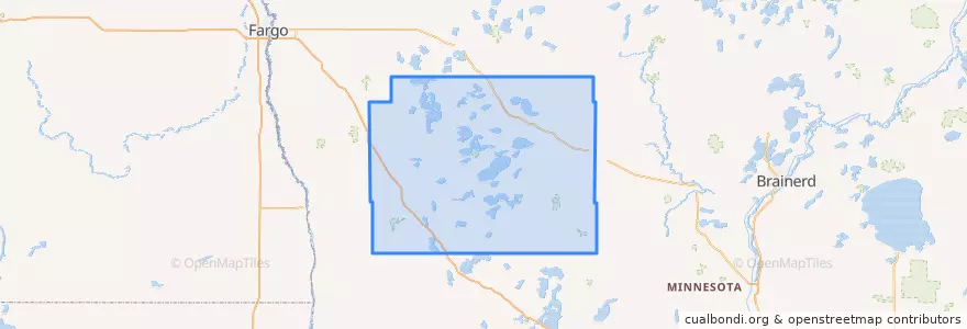 Mapa de ubicacion de Otter Tail County.