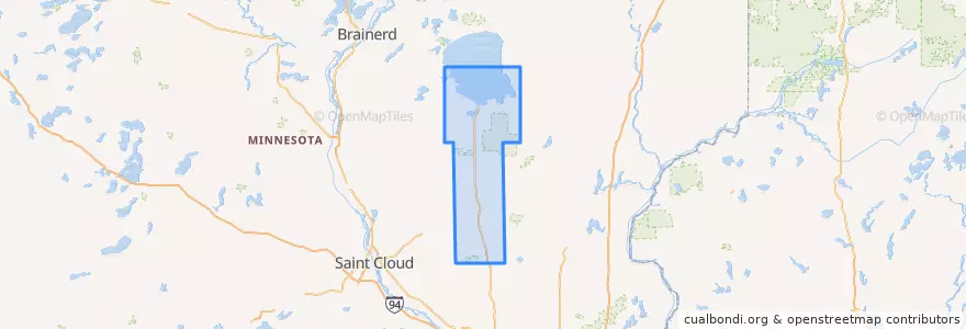 Mapa de ubicacion de Mille Lacs County.