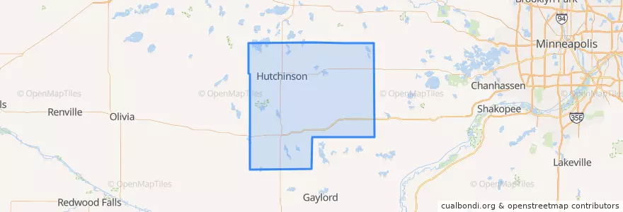 Mapa de ubicacion de McLeod County.