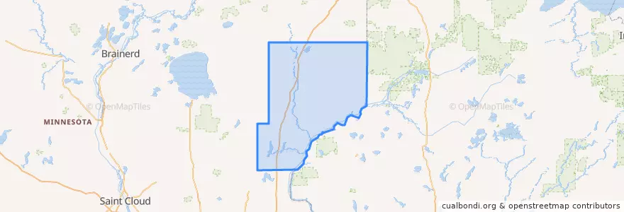 Mapa de ubicacion de Pine County.