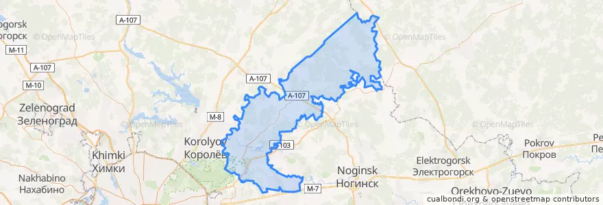Mapa de ubicacion de городской округ Щёлково.