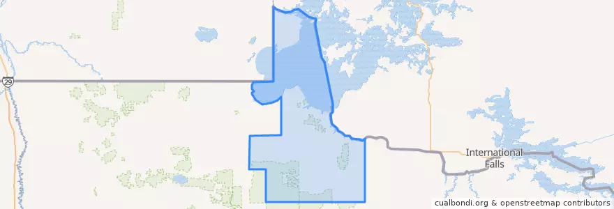 Mapa de ubicacion de Lake of the Woods County.