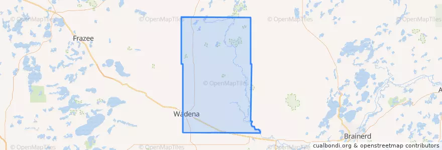Mapa de ubicacion de Wadena County.