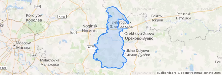 Mapa de ubicacion de городской округ Павловский Посад.