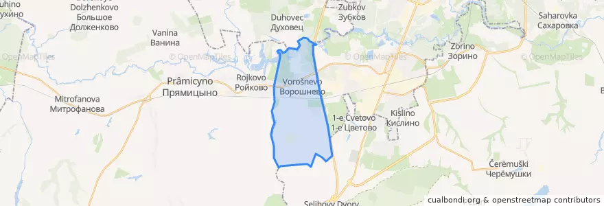 Mapa de ubicacion de Ворошневский сельсовет.