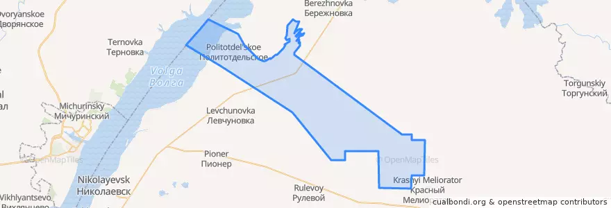 Mapa de ubicacion de Политотдельское сельское поселение.