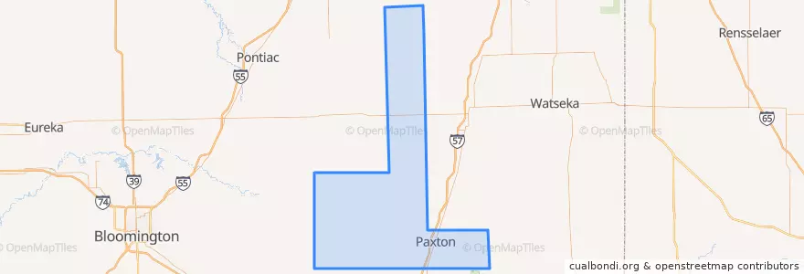 Mapa de ubicacion de Ford County.