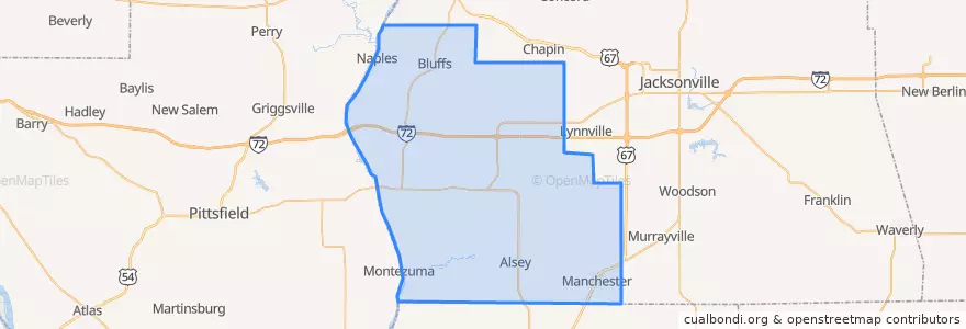 Mapa de ubicacion de Scott County.