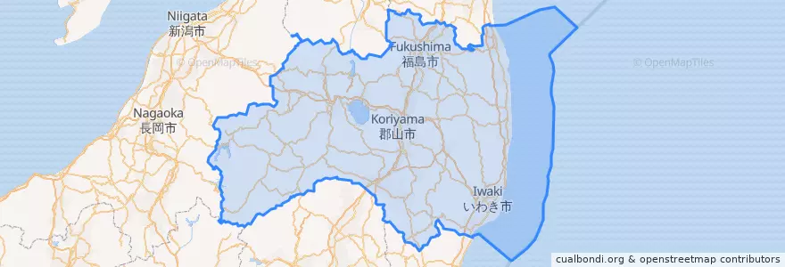Mapa de ubicacion de 福島県.