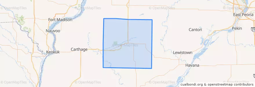 Mapa de ubicacion de McDonough County.