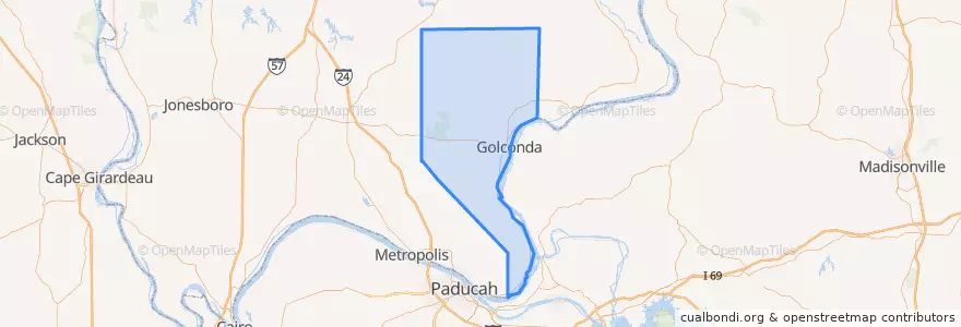 Mapa de ubicacion de Pope County.