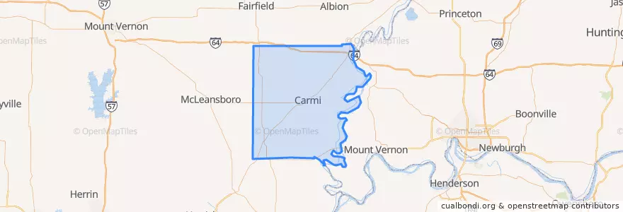Mapa de ubicacion de White County.