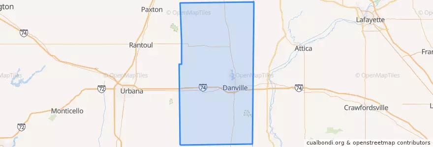 Mapa de ubicacion de Vermilion County.