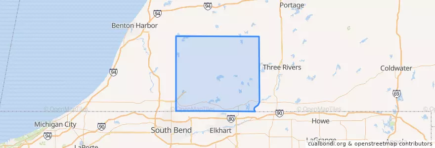 Mapa de ubicacion de Cass County.