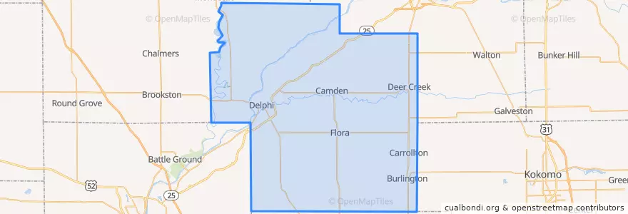Mapa de ubicacion de Carroll County.