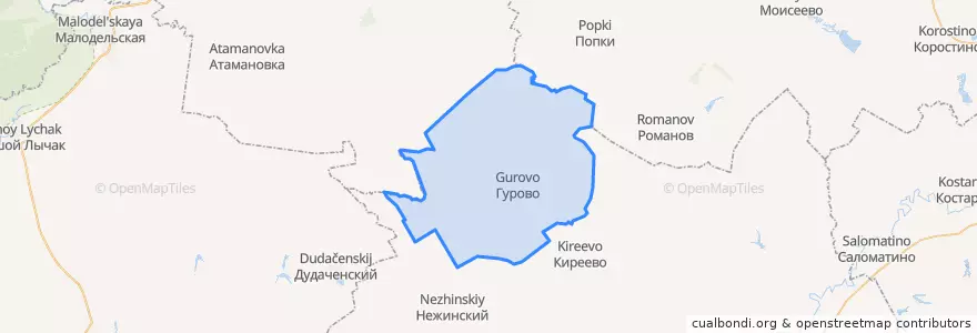 Mapa de ubicacion de Гуровское сельское поселение.
