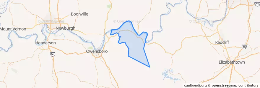 Mapa de ubicacion de Hancock County.