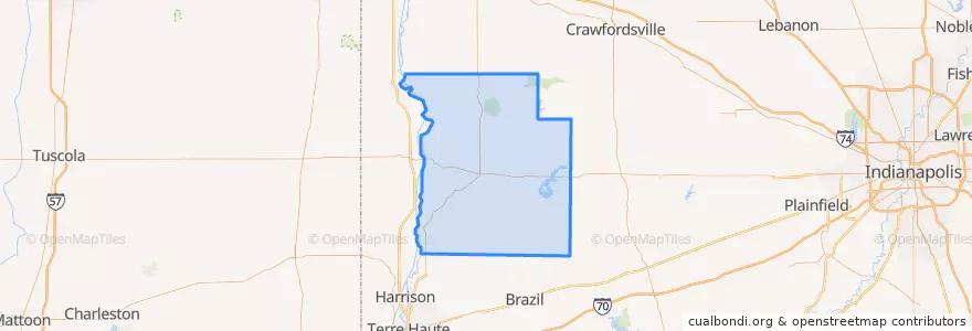 Mapa de ubicacion de Parke County.