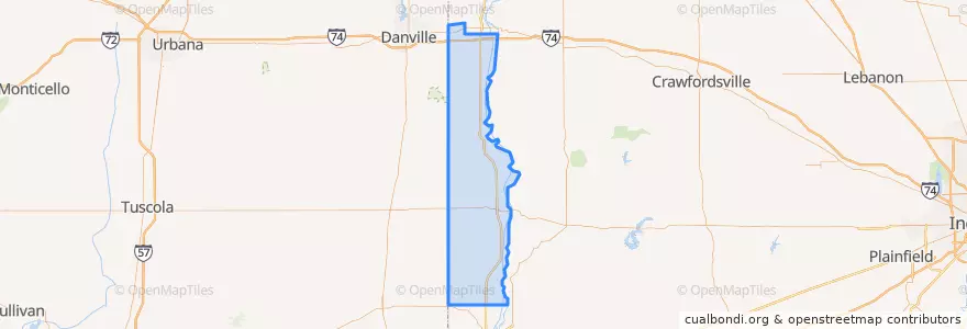 Mapa de ubicacion de Vermillion County.