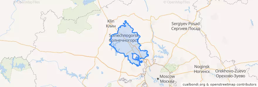 Mapa de ubicacion de городской округ Солнечногорск.