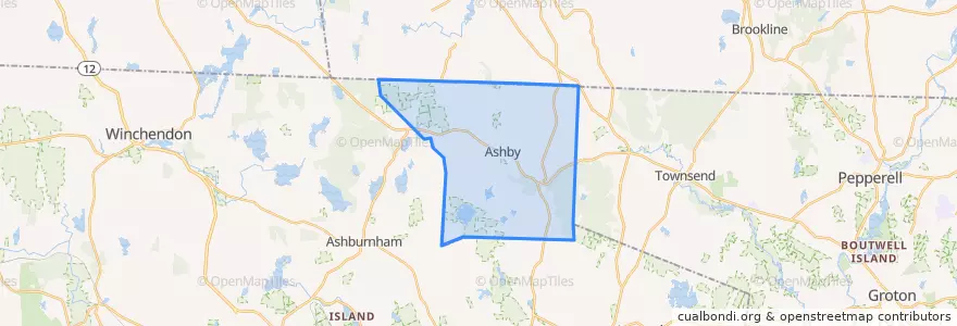Mapa de ubicacion de Ashby.