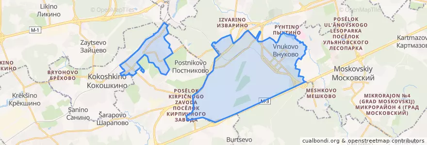 Mapa de ubicacion de район Внуково.