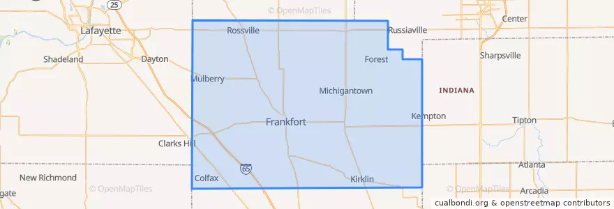 Mapa de ubicacion de Clinton County.