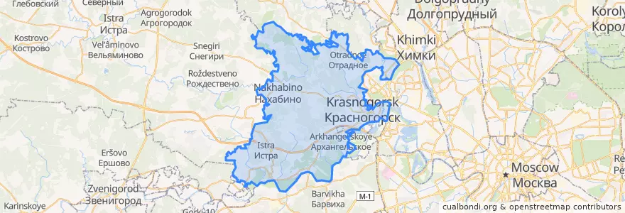 Mapa de ubicacion de городской округ Красногорск.