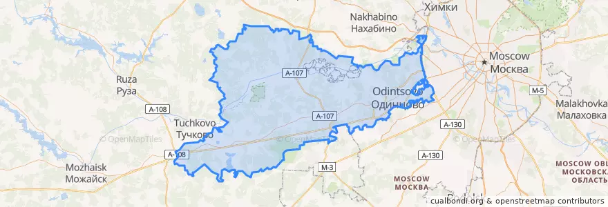 Mapa de ubicacion de Одинцовский городской округ.